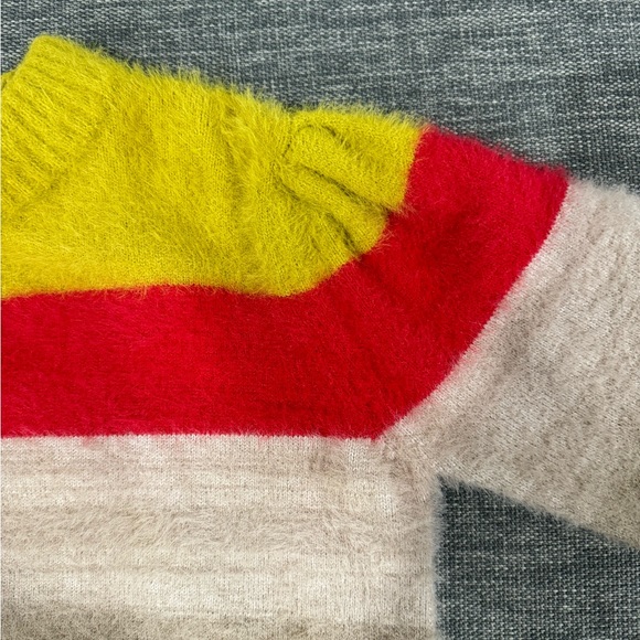 New Greylin Paola Cozy Colorful Stripe Colorblock Fuzzy Knit Sweater - Picture 5 of 6